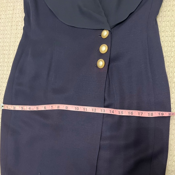 Vintage Cynthia Howie navy pearl button dress - Picture 15 of 16